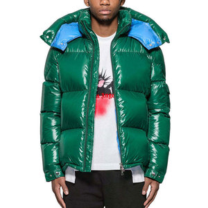 Men’s Lightweight Shiny Puffer <b>Jacket</b> Wholesale Custom Streetwear Winter Warm Thick Polyester Zipper Closure Windproof <b>Jacket</b> - Product Image 4