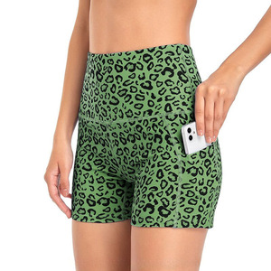 Women Workout Biker Shorts High Waist <b>Tummy</b> <b>Control</b> Activewear Shorts With Pocket Design OEM ODM Women Biker Shorts Lightweight - Product Image 2