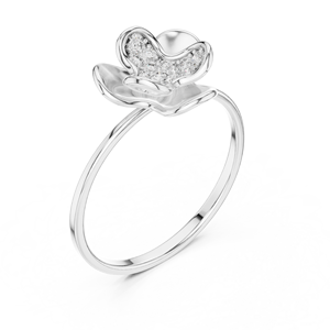 Anillo solitario de oro amarillo macizo de 14k para mujer con diamante de corte redondo minimalista de Fluid Shapes Diamond, ideal para compromiso o aniversario. - Product Image 5