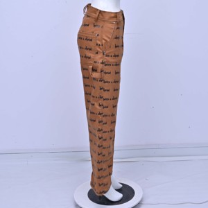 Pantalones Anchos Estampados Heirs & Christ, Cintura Alta, Corte Holgado, Casuales para Mujer, con Bolsillos, 100% Algodón - Product Image 3