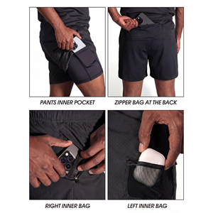 Pantalones Cortos Deportivos para Hombre, Elásticos, Transpirables, de Secado Rápido, Cómodos para Entrenamiento y Gimnasio - Product Image 3