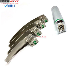 Premium Quality Macintosh Fiber <b>Optic</b> Laryngoscope Set 4 Interchangeable Blades Medical Handle Bright Illumination Manual - Product Image 5