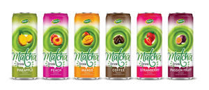 Boisson au thé Matcha avec saveur de fruits 320ml en boîte/bouteille en PET Vietnam Wana boissons fabricant de boissons gazeuses marque privée OEM ODM - Product Image 4