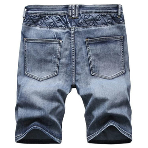 Shorts en jean délavé personnalisés pour hommes et femmes, style streetwear ample vintage, OEM, vente en gros - Product Image 2