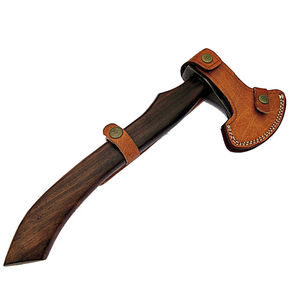 Burraq Custom Damascus Steel Tomahawks <b>Axe</b> Head Rosewood <b>Handle</b> Leather 15-Inch Overall Length Camping Hunting DIY Industrial - Product Image 5