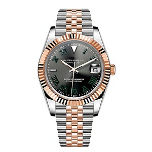 Montre Dayjusts Two Tone Rose Silver Jubilee Custom Diver en acier inoxydable 20 mm 36 mm 39 mm 41 mm avec mouvement SEIKO NH35 MOD Dial - Product Image 1