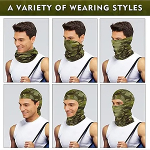 Balaclava camouflage universelle, taille unique, respirante, imperméable, masque facial d'extérieur, adulte unisexe, 100% polyester - Product Image 5