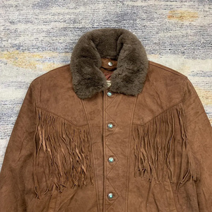 Chaqueta de Cuero de Gamuza Estilo Western Unisex con Flecos, Proveedor OEM - Product Image 3