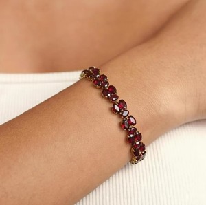 Oval Cut Lab Grown Ruby <b>Charm</b> Bracelet 925 Sterling <b>Silver</b> Gold Plated Luxury <b>Charm</b> Elegant Handmade Gemstone Jewelry for Party - Product Image 2