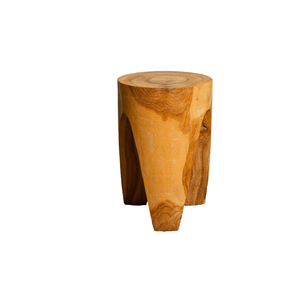 ARTERRA Luxury Solid Teak Wood Tripod <b>Stool</b> <b>Ottoman</b> Villa Hotel Apartment Use Versatile Seating Rustic/Modern Living Room - Product Image 1
