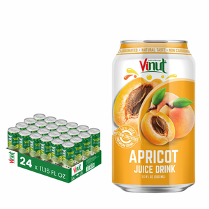 VINUT 330ML Bebida de Jugo de Albaricoque Sin Azúcar en Lata, Proveedor Mayorista de Bebidas de Vietnam, Exportación OEM ODM - Product Image 1