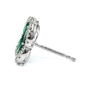 KING O KING Proveedor de Hong Kong, Diseño Fabuloso, Mejor Calidad, Oro Blanco Sólido de 18k, Corte de Flor de Esmeralda, Engaste de Garra, Clásico - Product Image 2