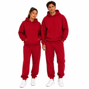 Conjunto Deportivo para Hombre y Mujer, Premium, 100% Algodón, Antiarrugas, Sudadera con Capucha Extra Grande, Pantalones Deportivos, Diseño 2 en 1, Informal - Product Image 1
