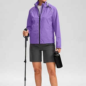 <b>Women's</b> Custom Cycling Rain <b>Jackets</b> <b>Waterproof</b> Windproof Lightweight <b>Packable</b> Hooded Outdoor Finished High Quality - Product Image 2