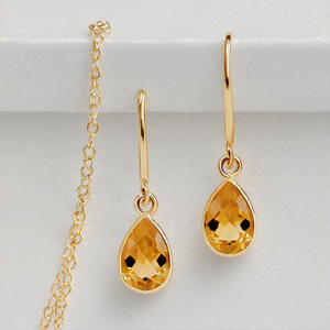 มาใหม่925เงินสเตอร์ลิง18K ต่างหูชุบทอง18K พร้อมลูกแพร์พลอยสีเหลืองสำหรับเป็นของขวัญแต่งงาน - Product Image 2