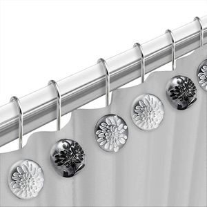 12pc Erica Modern Classic Luxury Bathroom Fabric Shower <b>Curtain</b> Set with 12 <b>Hooks</b> Including Bath Shower <b>Curtain</b> - Product Image 2