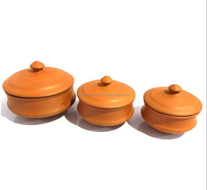 New <b>Clay</b> <b>Pot</b> Cookware Set Handmade Terracotta <b>Pots</b> with Matching Lids for Slow <b>Cooking</b> Stews and Curries Chemical-Free Non-Stick - Product Image 2