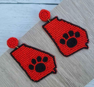 Pendientes de bordado con cuentas americanas, colores blancos auténticos, flecos de cuentas, hechos a mano en India - Product Image 6