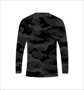 T-shirt de sport à manches longues en camouflage noir, léger et performant pour l'entraînement - Product Image 6