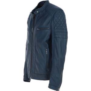 Blouson aviateur en cuir véritable pour homme, en peau de mouton véritable, avec logo personnalisé, poignets côtelés, style décontracté, vente en gros, direct usine - Product Image 3