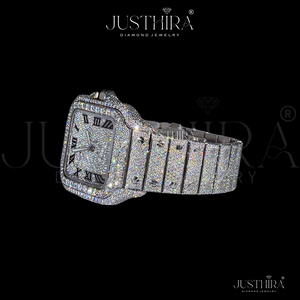 Reloj Mecánico Rectangular de Lujo con Moissanita, VVS, Pasa el Test de Diamantes, Correa de Acero Inoxidable de Alta Calidad, Gran Venta - Product Image 3