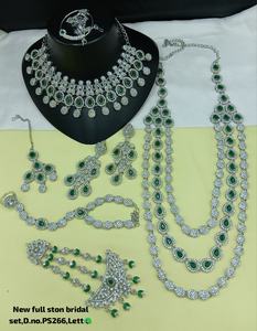 Elegante Conjunto de Joyería Étnica de Latón de Alta Calidad para Novia, Compromiso, Boda, Aniversario, con Baño de Rodio y Circonitas, Gargantilla Shadow - Product Image 1