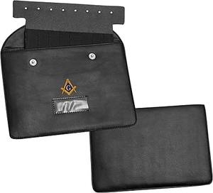 MASONS & REENACTMENT HUB Étui porte-bijoux de poche pour insignes maçonniques, portefeuille de transport en cuir avec doublure souple pour Loge maçonnique - Product Image 5