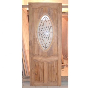 Puerta de madera maciza de diseño moderno para entrada y exterior Puerta de madera principal interior de dormitorio de último estilo - Product Image 1