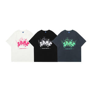 เสื้อยืดแขนสั้นลายโลโก้ด้านหน้า Monkey Funky ทรงหลวม คอกลม สไตล์สตรีท ผ้าเจอร์ซีย์คอตตอน ระบายอากาศได้ดี เป็นมิตรกับสิ่งแวดล้อม สีขาว - Product Image 3