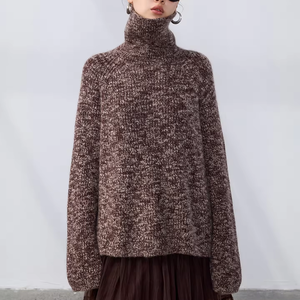 <b>Men's</b> Thick Knitted <b>Turtleneck</b> <b>Sweater</b> Solid Color Full Sleeve Winter Pullover Acrylic Material - Product Image 4