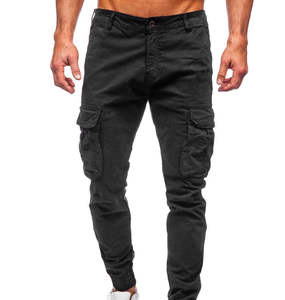 Pantalon cargo tactique élastique pour homme, coupe droite, multi-poches, décontracté, avec logo personnalisé, vente en gros - Product Image 1