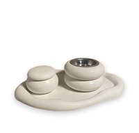 Ensemble d'artisanat sculpté en résine fait main, souvenir religieux du Golfe arabe, brûleur d'encens Bakhoor Oud, rond en jade pour mariage