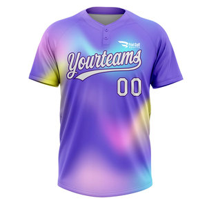 New Style Custom Printed Baseball Two <b>Button</b> Shirts Polyester Fabric Baseball Two <b>Button</b> Shirts - Product Image 1