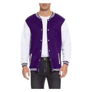 เสื้อแจ็คเก็ตวาร์ซิตี้ขนสัตว์คุณภาพสูงพร้อมแขนเสื้อหนังแท้ |   โรงงานผลิตเสื้อแจ็คเก็ต Letterman แบบสั่งทำขายส่ง - Product Image 1