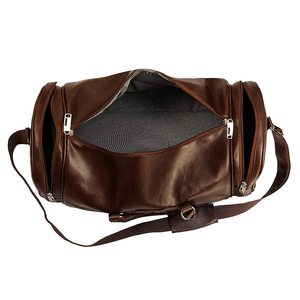 Sac de voyage en cuir véritable marron Leather World Classic Durable Duffle Bag 20-35L, sac de week-end, sac de voyage, bandoulière amovible, pour homme - Product Image 4