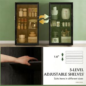 Gabinete de Almacenamiento Alto para Cocina, Estilo Rústico, Color Marrón Oscuro - Product Image 3