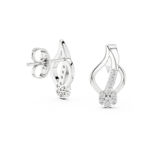 Boucles d'oreilles pendantes en or rose 14 carats avec diamant rond cultivé en laboratoire pour femmes |   Vêtements de bureau |   Nouveau diamant cultivé - Product Image 6