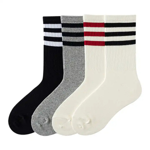 Sports <b>Socks</b> Men's Crew <b>Socks</b> Striped Cotton Breathable Daily Wear Spring Regular Style Knitted <b>Socks</b> - Product Image 5