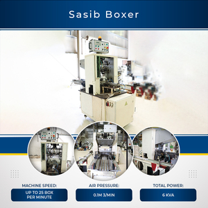 Machines d'emballage de boîtes à cigarettes Sasib Boxer électriques 25 BPM efficaces - Product Image 3