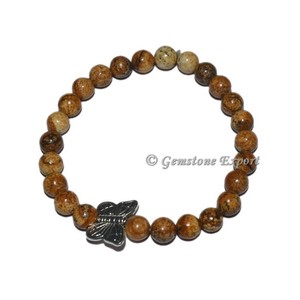 Pulsera con Dije de Mariposa de Cristal Jasper - Accesorio de Moda - Product Image 1