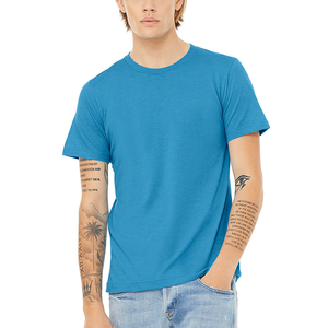 T-shirt col rond pour homme 100% coton et sans étiquette, respirant, promotionnel d'usine - Product Image 1