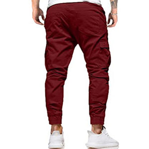 Wholesale Men's Outdoor Casual Sports Trousers & Sweatpants Canvas <b>Fabric</b> Breathable 100% Polyester Solid Color - Product Image 6