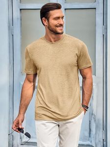 T-shirts à manches courtes pour hommes, col rond classique, chemise décontractée, basique d'été, légère, tendance, respirante - Product Image 2
