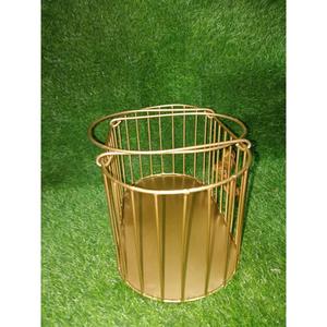Stackable Luxury Handmade Metal <b>Wire</b> <b>Basket</b> With Rope Handle Gold Finish Decorative Gift Hamper Bakets For Events Wedding Gifts - Product Image 5