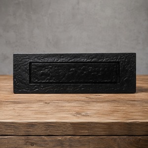 SHUBHAM Vintage Black Cast Iron Outdoor Mailbox <b>Door</b> Letter Slot Rectangular Entry <b>Plate</b> for Exterior <b>Door</b> - Product Image 3