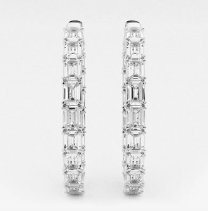 <b>Hoops</b> Earrings Diamond Earrings Gold and <b>Silver</b> Earrings Natural and Lab Grown Diamonds Earrings <b>Hoops</b> Fine Jewelry for Women - Product Image 6