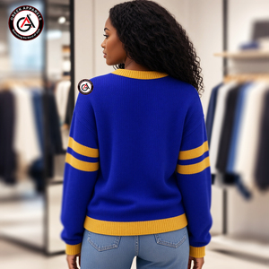 Cardigans en acrylique pour femmes avec broderie de boutons d'hiver de la sororité Sigma Gamma Rho |   Cardigan vintage anti-rides sur mesure en gros - Product Image 2