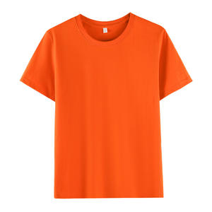 Camiseta de cuello redondo de color sólido de algodón y poliéster de 180g con logotipo bordado personalizado a precio de fábrica de Bangladesh China para hombres y mujeres. - Product Image 2