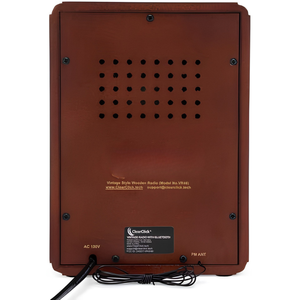 Radio AM/FM classique en bois avec Bluetooth, haut-parleur de bureau de style rétro vintage, en bois véritable fait main, modèle VR46 - Product Image 4