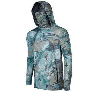Máscara Facial con Capucha, Diseño Sólido, para Pesca, 100% Poliéster, Mangas Largas, Secado Rápido, Protección UPF 50, Resistente al Viento - Product Image 6